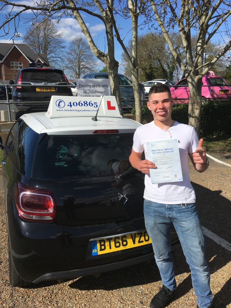 Aaron Dyer 1st time test pass 10th April 2017