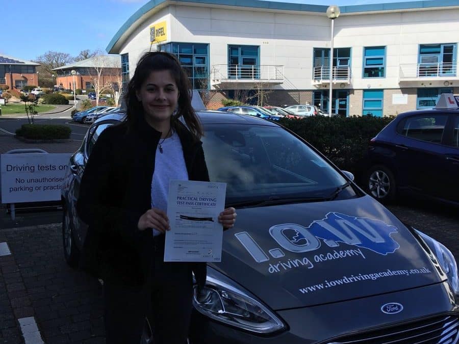 Isobel passes 1st Time with only 2 faults